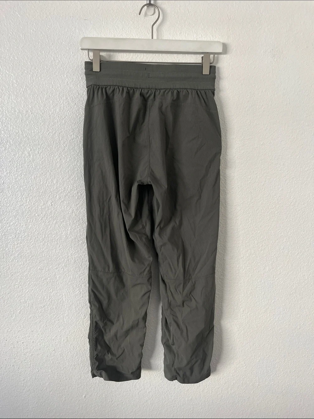 Lululemon Beyond the Studio Cropped Grey Sage Athletic Pants Size 4 STAIN